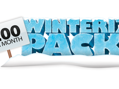 Winterization Package Text blue packaage sign snow text type winter