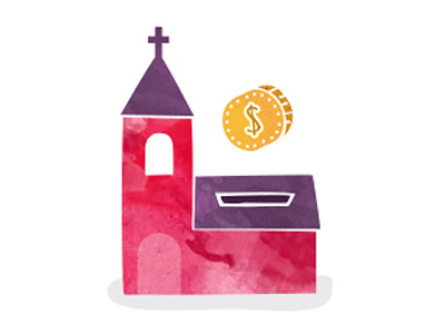 Church Illustration church donation illustration money