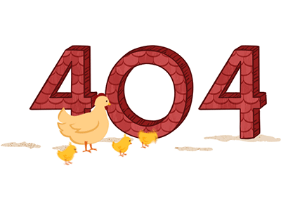 Animated 404 Page 404 animated chicken gif illustration