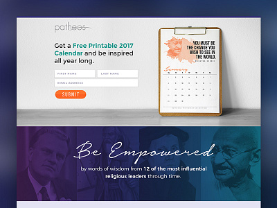 Free Calendar Landing Page 2017 calendar fields landing page website