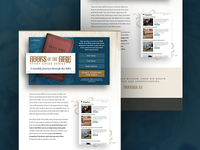 Books Of The Bible bible blue books form landing page newsletter sign up signup typography web design website