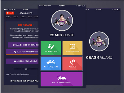 Crash Guard Accidental protection App after android design effects grocery illustrator ios photoshop ui ux