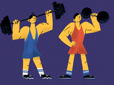 weightlifting flat illustration men weightlifting