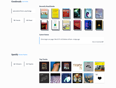 My Website: Goodreads & Spotify Widgets design goodreads spotify theme design ui ux website website design widgets
