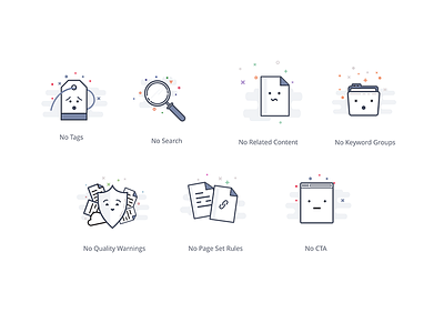 Empty States application content cta empty state folder icons illustrations marketing quality rules search tag