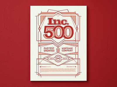 Inc. 500 Award Poster award corporate design inc 500 line work mortgage poster print typography