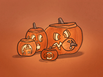 Halloween Scene Detail design fall funny halloween home icon illustration line porch pumpkin scene vector