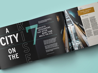 City on the Rise Feature charlotte city editorial layout magazine print publication type typography