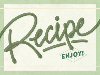 Recipe Lettering card charlotte custom food hand lettering lettering recipe script type typography vintage