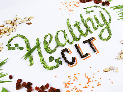 Healthy CLT Food Type charlotte clean feature food food lettering food type green hand done health lettering magazine script type typography