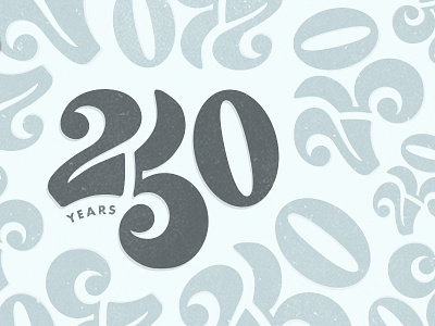 250 Years 250 anniversary charlotte custom lettering numbers pattern type typography