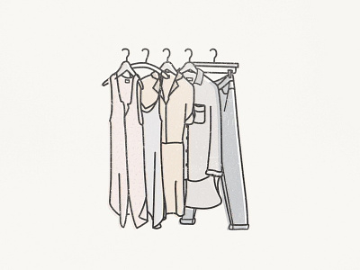 Clothes Illustration book closet clothes fashion flat line icon illustration minimalist neutrals style vector