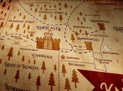 Fantasy reinterpretation cartography creative design fairy tale fantasy graphic design illustration just for fun knifecastle lord of the rings magical map myth and legend property map reinterpretation home typography