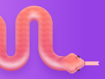 Coming! coming dribbble illustration pink slowly snake
