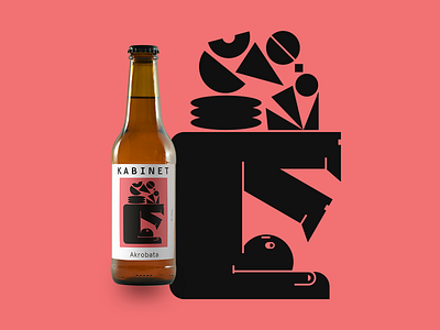 Acrobat beer 🤹🏽 acrobat acrobatics balance balancing beer beer bottle bottle craft craft beer craftbeer drink hops illustraion industrial packaging pink simplicity