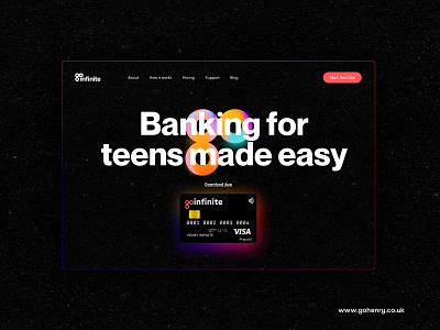 gohenry - website app black bold branding design font gradient typography ui web