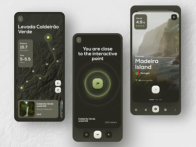 Adventure app adventure animation app augmented reality clean design guide interface map mobile navigation product reality route tourist trail travel trip ui ux