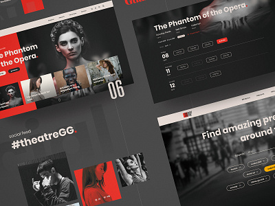 Theatre Page art direction calendar components design homepage interface modular performance responsive search show theatre tickets ui ui design ux visual visual language web website