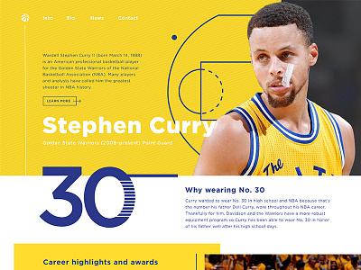 Stephen Curry website california golden state warriors graphic design san francisco stephen curry ui design website design yellow