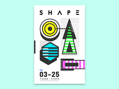 Shape poster california colorful graphic design illustration poster design san francisco shape white