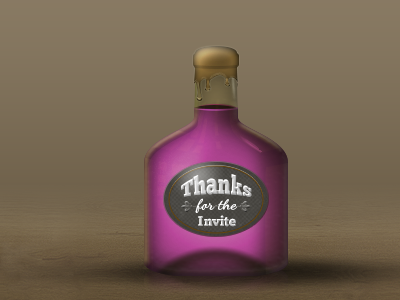 A Bottle Of Thanks bottle dribbble thanks