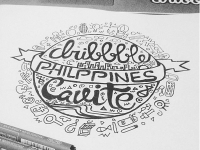 Dribbble PH Cavite Logo - Rough Sketch cavite community design designer doodle dribbble logo philippines ui ux web
