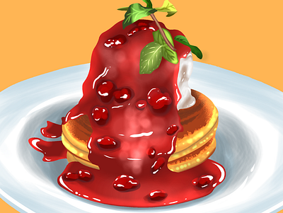 Pancake dessert art illustration animation app branding design illustration