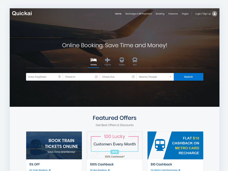 Booking Homepage