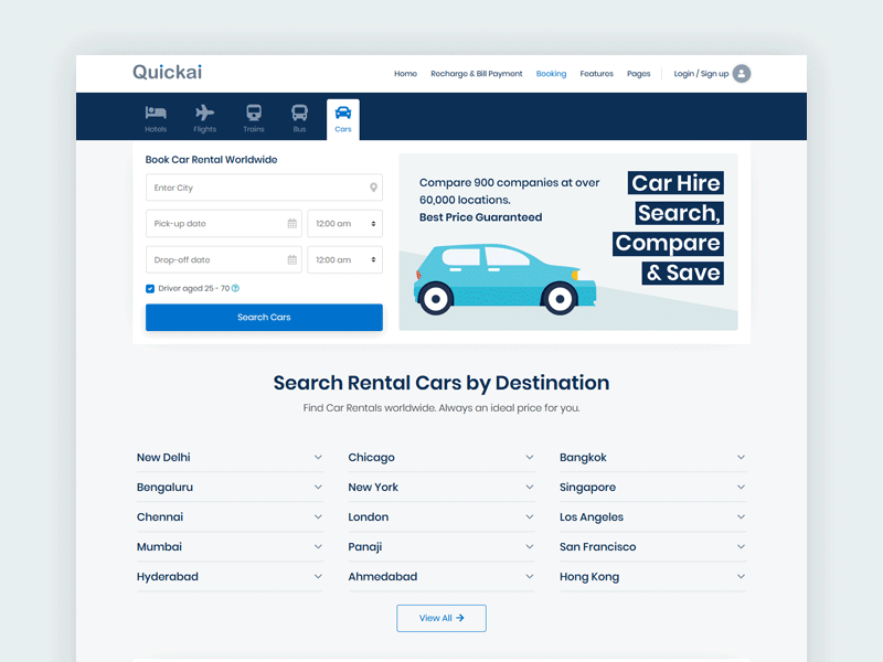 Car Rental Booking Home Page