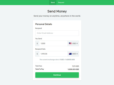 Send Money Page