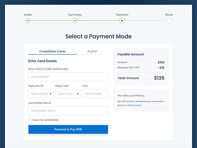Select a Payment Mode clean credit card design landing page layout page pay payment paypal recharge responsive template ui ux website