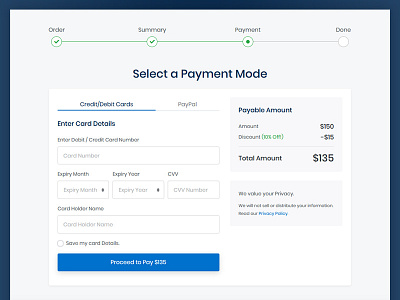 Select a Payment Mode