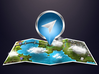 Map gps icon map