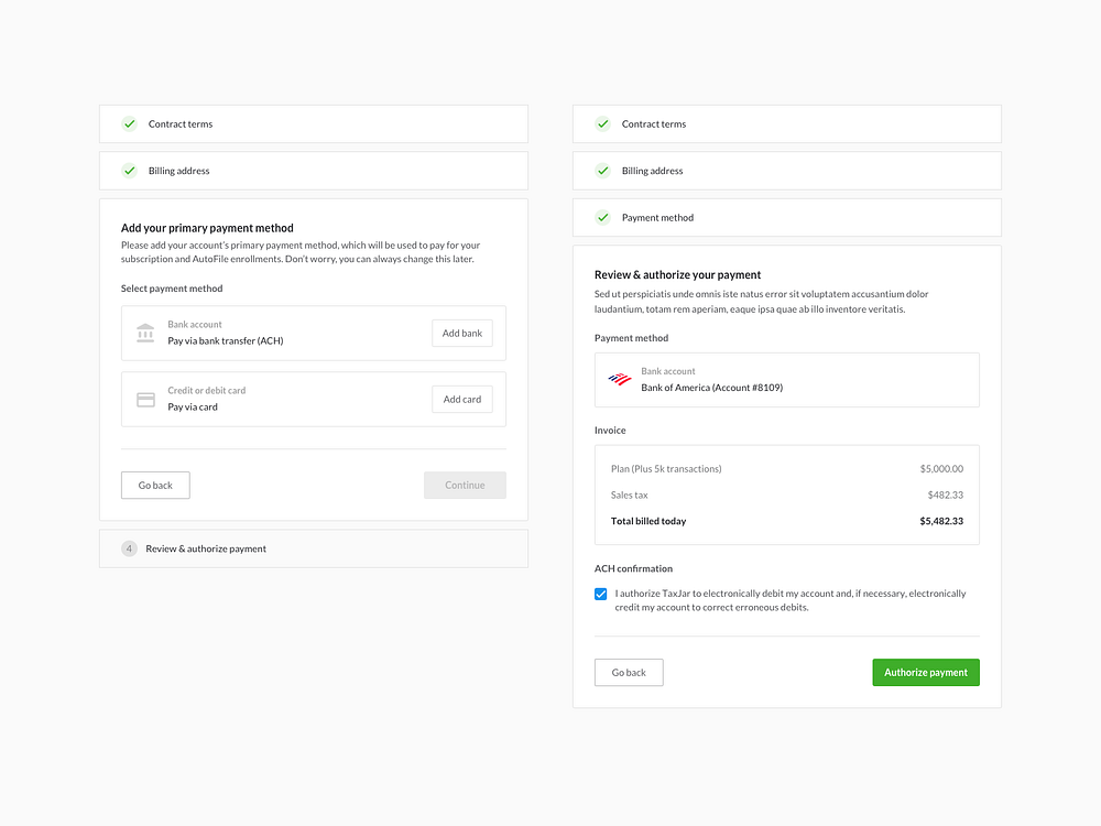 Account Setup - Payment Methods by Kyle Ducharme on Dribbble
