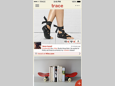 Trace Feed app commerce ios iphone social