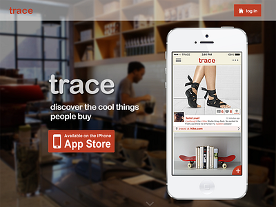 Trace Landing Page app commerce ios iphone social