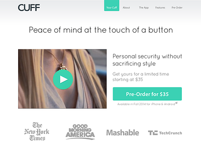 Cuff.io Landing cuff flat landing preorder ui ux web