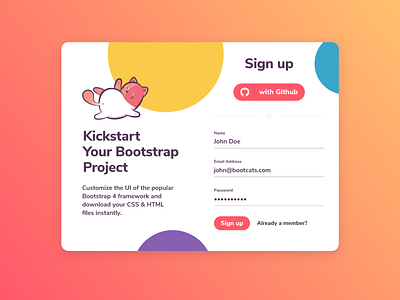 Login Screen | BootCats app bootcats brand branding creative agency design illustration login nikao ui ux xd