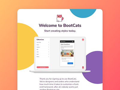 Email | BootCats app brand creative agency design email email design email marketing nikao ui ux