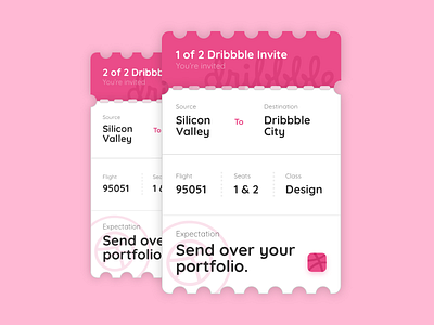 2 Dribbble Invites dribbble dribbble invite invites ticket tickets