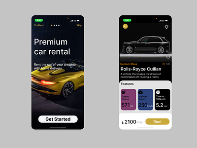 Car Rental App app design typography ui ux