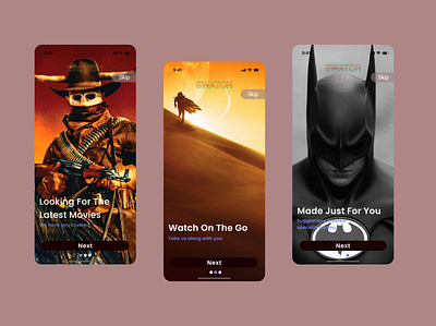 Movie Onboarding Page app design typography ui ux