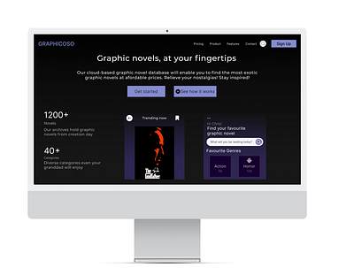 Graphic Novels Landing Page app design graphic design illustration landingpage typography ui ux