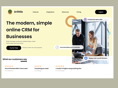 Arlittle CRM-Business Landing Page app branding design graphic design illustration logo typography ui ux vector
