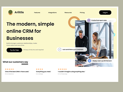 Arlittle CRM-Business Landing Page