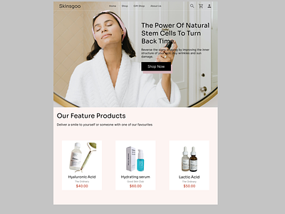Skinsgoo - Skincare Product Landing Page app branding design graphic design illustration logo typography ui ux vector