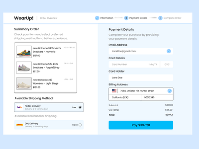 Checkout Page - WearUp!
