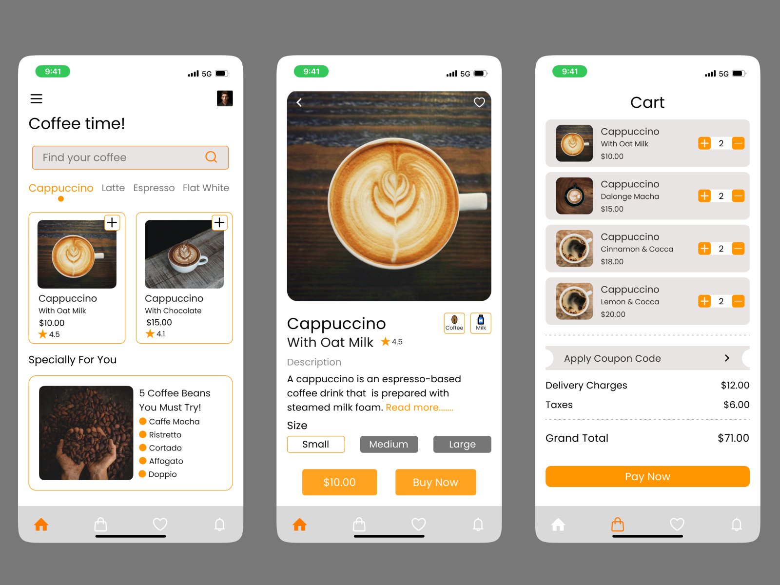 Coffee Shop Mobile App - Light Mode by Igwe Chidera on Dribbble