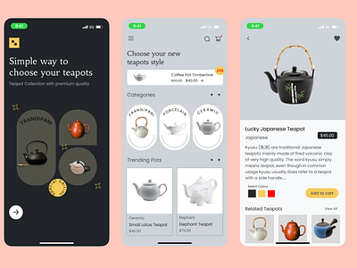 TeaPoetry - Teapot Mobile App 3d animation app branding design graphic design illustration logo mobile motion graphics typography ui ux vector