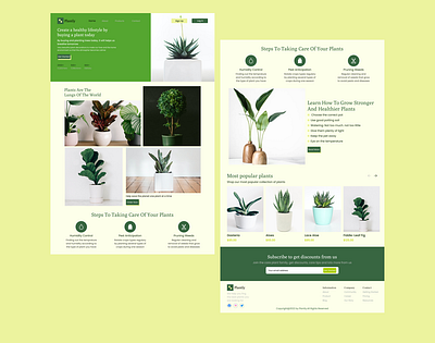 Plantly - Plant Shop Landing Page 3d animation app branding design graphic design illustration landingpage logo motion graphics plant plantshop typography ui ux vector website